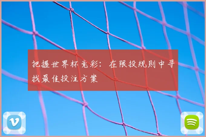 把握世界杯竞彩：在限投规则中寻找最佳投注方案